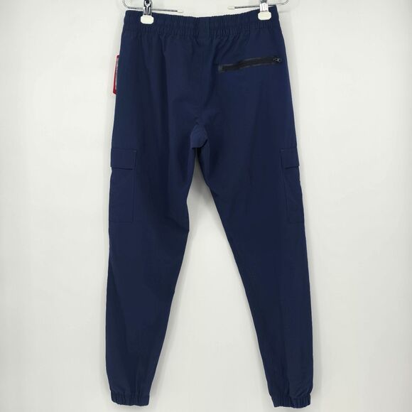 BCG navy blue cargo pocket drawstring water repellant stretch pants small NWT - Picture 2 of 8